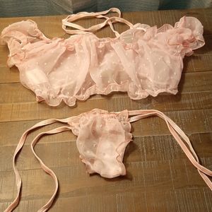 Baby pink lingerie set